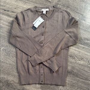 Banana Republic Women's Button-Front Crewneck Cardigan - Brown